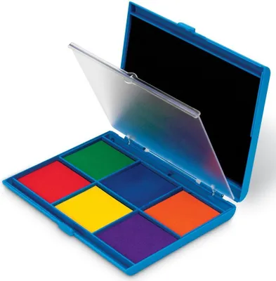 Zdjęcie produktu dla Learning Resources 7-Colour Dual Stamp Pad, Niebieski, Zielony, Pomarańczowy, Fioletowy, Czerwony, Żółty, 4 lat(a), Dziecko, 125 mm, 165 mm, Chiny