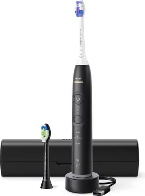 Produktbild von Philips Sonicare 6500 series 6500 HX7411/01 Wiederaufladbare Zahnbürste, Erwachsener, Schallzahnbürste, Tägliche Pflege, Sensibel, Whitening, 62000 Bewegungen pro Minute, Schwarz, 2 min, 4 x 30 sec