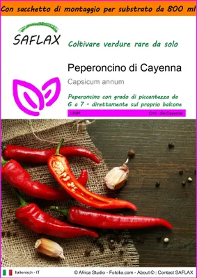 Immagine prodotto di SAFLAX Garden in the bag - Peperoncino di Cayenna - 20 semi - Capsicum