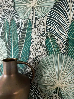 Produktbild von NEWROOM Tapete Aletta Green Grün Vliestapete - Modern Dschungel Palmen  Germany