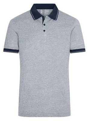Produktbild von James and Nicholson - Poloshirt für Herren LT2531 (S) (Grauheide/Marineblau)