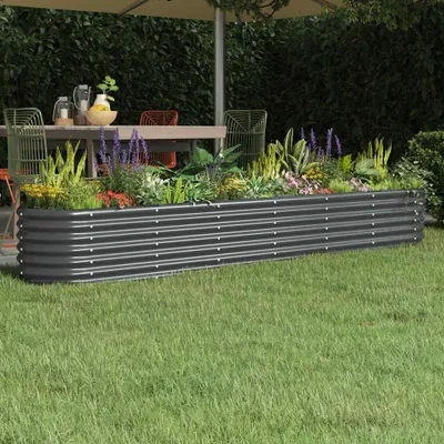 Image de Bordure de jardin surélevée, anthracite, 260 x 40 x 36 cm