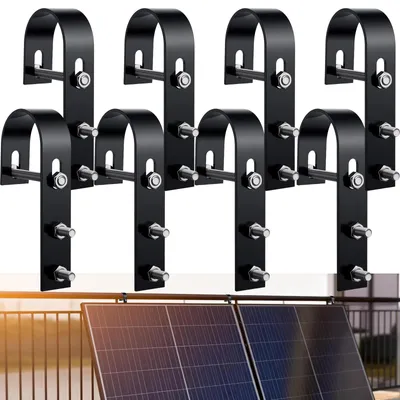 Produktbild von Set mit 8 Edelstahlhaken für Solarmodule, einfach zu montieren