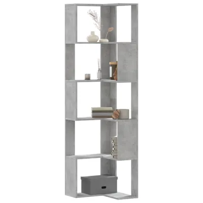 Immagine prodotto di Maison Exclusive - Libreria angolare 5 ripiani Grigio cemento 50x50x179 cm Materiale ligneo