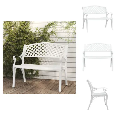 Produktbild von vidaXL Gartenbank 102 cm Aluminiumguss Weiß -  Gartenbänke