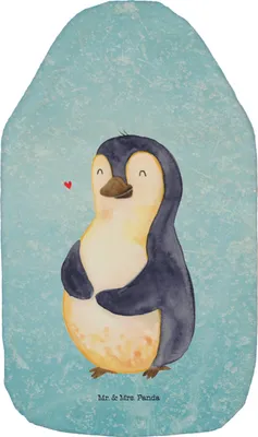 Produktbild von Mr. & Mrs. Panda Wärmekissen Pinguin Diät - Eisblau - Geschenk, Wärmflasche, Wärmflaschen mit Bezug, Bettflasche, Pinguine, Selbstliebe, Gewicht, naturkautschuk