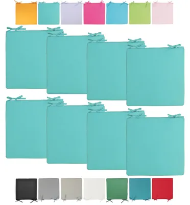 Produktbild von JACK Outdoor Stuhlkissen 40x40cm Lounge Kissen Auflage Wasserfest Sitzkissen Garten Lotus Effekt, Farbe:Aqua, Stückzahl:8x