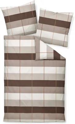 Produktbild von Janine Design Mako-Satin-Bettwäsche-Garnitur J. D. 87100 Farbe siena naturell Größe 155x220+80x80 cm