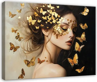 Produktbild von Bilder Abstrakt Frau Glamour - 120x80 cm - Leinwandbild - Wandbilder XXL - Wanddekoration - Leinwandbilder Wohnzimmer Schlafzimmer Flur
