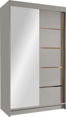 Produktbild von MIRJAN24 Schiebetürenschrank mit Spiegel Vigo III, Kleiderschrank mit Kleiderstange, mit zwei Schwebetüren, Garderobe (Farbe: Cashmere)