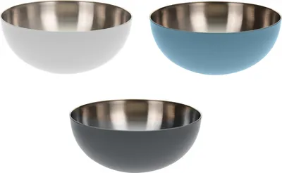 Immagine prodotto di Set di 3 ciotole per servire/mescolare Excellent Houseware, acciaio inossidabile, 24x10 cm, 2.5 l, multicolore