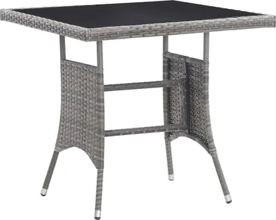 Obrázek produktu pro Zahradní stůl šedý 80 x 80 x 74 cm polyratan