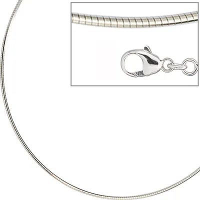 Produktbild von JOBO Halsreif 925 Sterling Silber rhodiniert 1,5 mm 50 cm Karabiner