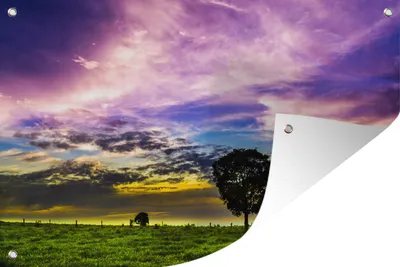 Produktbild von MuchoWow® 120x80 cm Outdoor-Poster Gartendeko Sichtschutz Garten Poster für den Garten  Sonnenuntergang in der Chapada Diamantinga