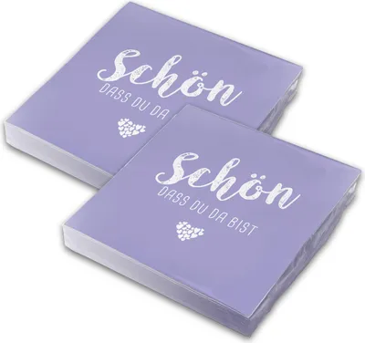 Produktbild von itenga 40x Serviette Schön dass du da bist - LILA / FLIEDER -