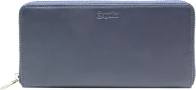 Zdjęcie produktu dla Skórzany portfel Esquire Viktoria Zip Around Wallet Navy ciemnoniebieski