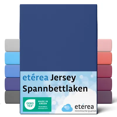 Produktbild von etérea Comfort Jersey Spannbettlaken Marine 90x200 cm - 100x200 cm