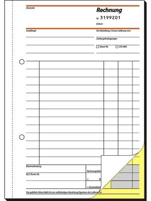 Produktbild von SIGEL SD131 Rechnungen, mit fortlaufender Nummerierung, 1. u. 2. Blatt bedruckt, A5, selbstdurchschreibend, 2 x 50 Blatt