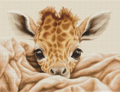 Zdjęcie produktu dla Zestaw do haftu krzyżykowego Luca-S "Mała żyrafa", wzór liczony, 35x25cm