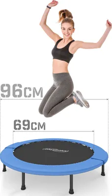 Produktbild von Physionics® Fitness Trampolin - Durchmesser Ø 96 cm, Indoor und Outdoor, max: 100 KG, mit Randabdeckung - Kindertrampolin, Gartentrampolin, Mini Trampolin, klappbar