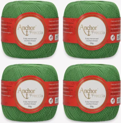 Obrázok produktu pre 4x Anchor Freccia 25 – mercerizovaná bavlnená priadza na jemné háčkovanie (farba 00242)