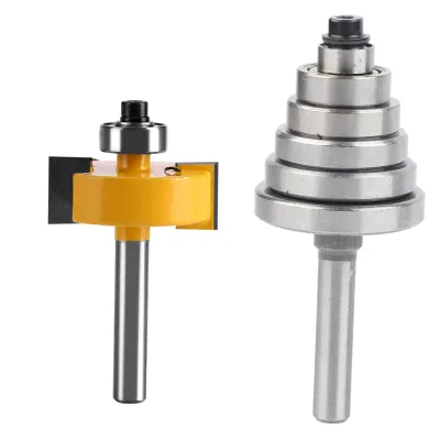 Obrázek produktu pro 1/2 "H - 1/4" stopka frézy se 7 ložisky, sada na masivní dřevo, dřevotřísku, překližku