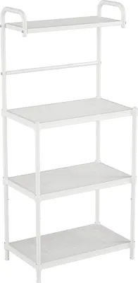 Produktbild von Verstellbares Küchenregal mit 4 Ebenen, 59 x 34 x 136 cm, Weiß