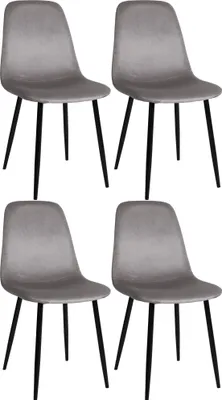 Produktbild von 4er Set Esszimmerstühle HLO-CP40 Samt grau