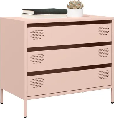 Produktbild von Design New Vitrinenschrank Sideboard Rosa 68x39x58,5 cm Kaltgewalzter Stahl - Kommoden Möbel2025 CHY5504322 1parcel