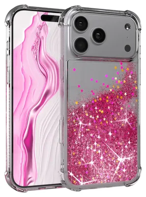 Produktbild von EAZY CASE - Glitzer Hülle kompatibel mit Apple iPhone 18 Pro Max Glitzer Schutzhülle, Soft Case, Backcover Transparent mit Motiv