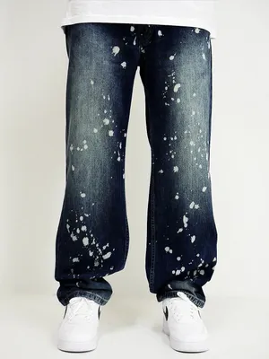 Produktbild von DADA Supreme Loose Fit Jeans Intense Blue mit Farbspritzern Größe: 34W