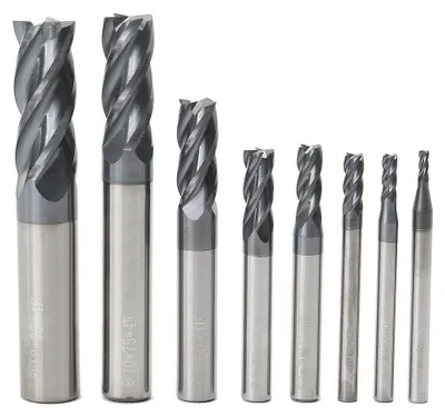 Produktbild von Fräset 8-teilig - HRC45° - 4 Schneidkanten - Wolframstahl - 2-12mm Durchmesser - TiAIN-Beschichtung