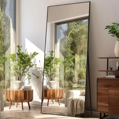 Image de Miroir de pleine longueur - Miroir sur pied - Miroir mural - Grand miroir sur pied