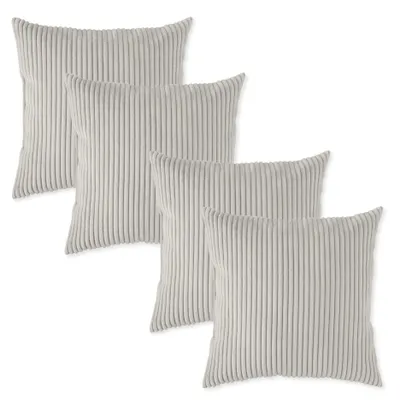 Produktbild von sleepling - 4er Set Kord Sofakissen, 40 x 40 cm, Dekokissen, Kopfkissen, beige