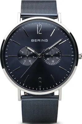 Produktbild von Bering 14240-303 Herrenuhr, Milanaise, Blau\Silber