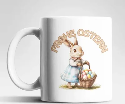 Produktbild von Ostern Hase Ostereier Kaffeetasse Teetasse Tasse Geschenkidee 325 ml – Hase-03