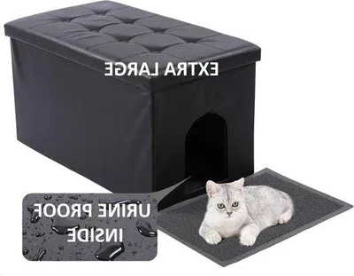 Image de Bac à litière XXL avec protection anti-chiens et contrôle des odeurs, noir