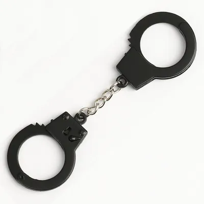 Productafbeelding van Go Go Gadget - Sleutelhanger - RVS - Handboeien - Mini - 1 stuk - Zwart
