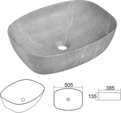 Produktbild von Badezimmer Waschtisch 120cm Breit XANTEN-56 mit Waschbecken anthrazit mit Eiche Nb. schwarz gerillt