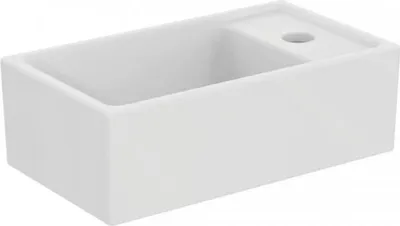 Produktbild von IS Handwaschbecken i.life S 1 Hl. o.Ül., Ablg.rechts, 370x210x120mm, Weiß