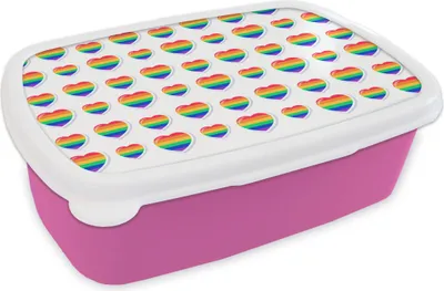 Produktbild von KitchenYeah® Lunchbox Brotzeit Brotdose 17x11 cm Stolz - Muster - Liebe Kinder Brotzeitdose - Lunchpaket - Brotkasten  - Sandwich Box