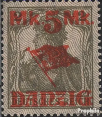 Produktbild von Briefmarken Danzig 1920 Mi 45I, Unterdruckspitzen nach oben postfrisch Aufdruckausgabe