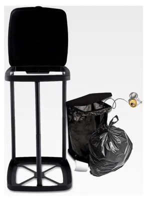 Produktbild von Müllsackständer, Gelber Sack Ständer 90 Liter, Faltbarer Mülleimer mit Deckel, Halter für Müllabfälle, Geeignet für Innen- und Außenbereich