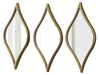 Immagine prodotto di Set di 3 specchi decorativi in stile vintage, color oro