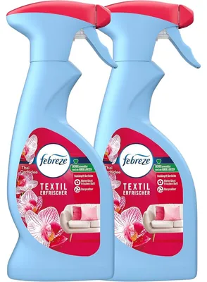 Produktbild von 2 x Febreze Textilerfrischer je 375ml Thai Orchidee Mit Frische Luft Technologie entfernt Gerüche