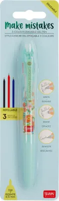 Image de LEGAMI Stylo gel effaçable 3 couleurs FLOWERS Couleur d'écriture Noir Rouge Bleu