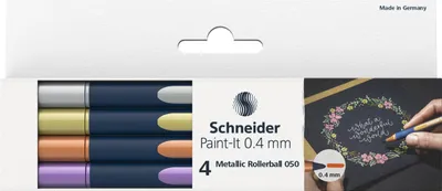 Image de Schneider Metallic Roller Paint-It 050 0.4mm Etui carton 4 pièces assorties