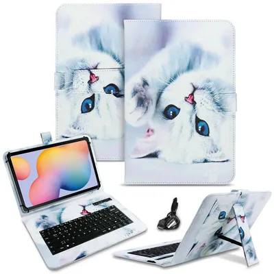 Produktbild von Tablet Hülle für Samsung Galaxy Tab S6 S10 Lite Tasche Bluetooth Tastatur QWERTZFarben:Motiv 3