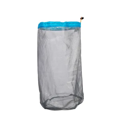 Produktbild von Mesh-Beutel mit Zugband, ultraleicht & robust, XL (48x24cm), für Camping, Wandern & Reiseorganisation (blau)