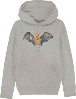 Produktbild von Mr. & Mrs. Panda Kinderpullover Fledermaus Flügel 5-6 Jahre (110/116) - Heather Grey - Geschenk, Hoodie, Sweatshirt, Lustige Sprüche, Sweater, Kapuzenshirt, Pullover